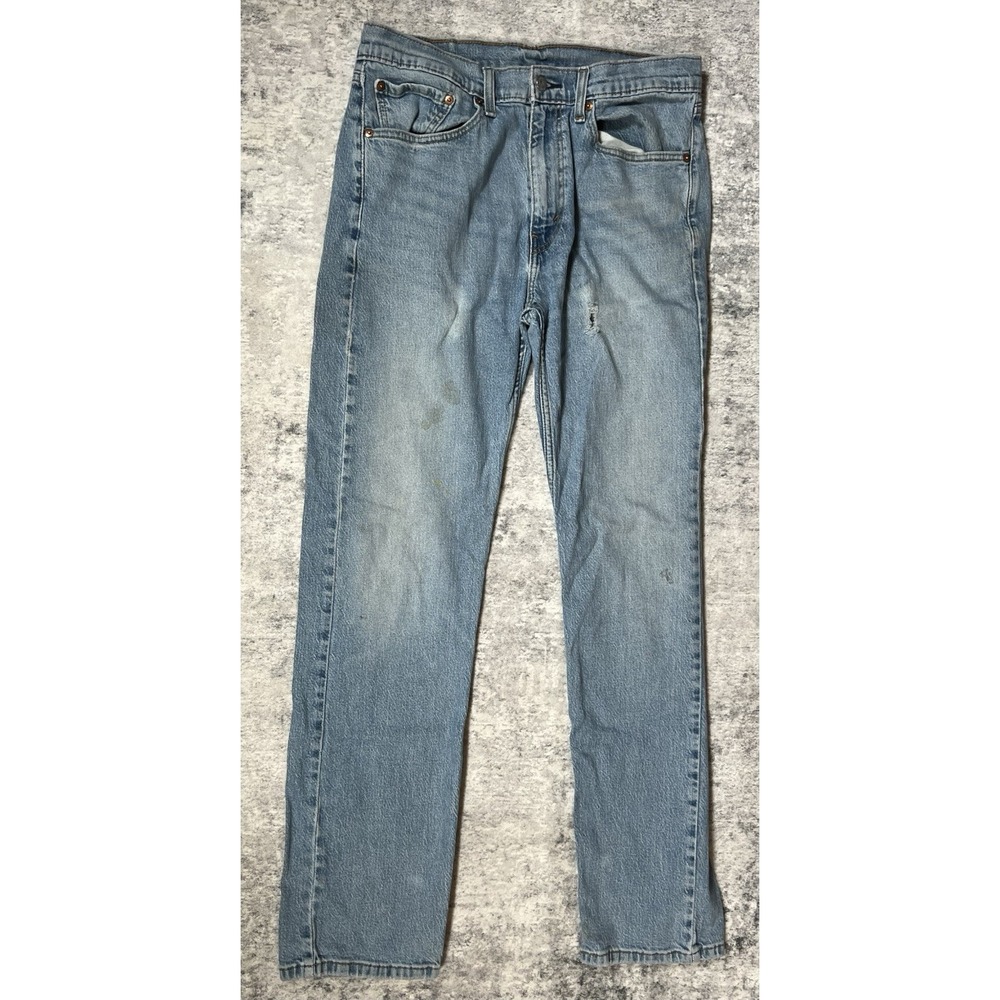 Levi's 505 Jeans Mens 32 x 31 Blue Denim Regular Fit Straight Stretch Classic